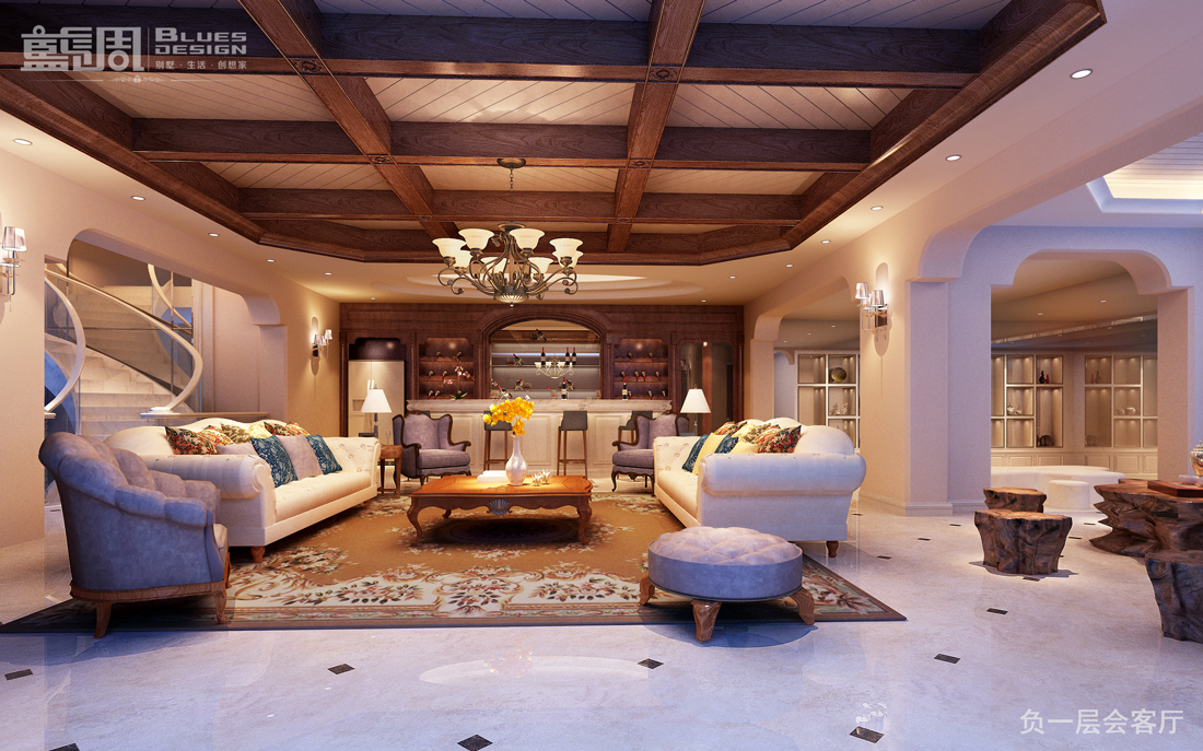 燕晗山居別墅設(shè)計(jì)-負(fù)一層會客廳